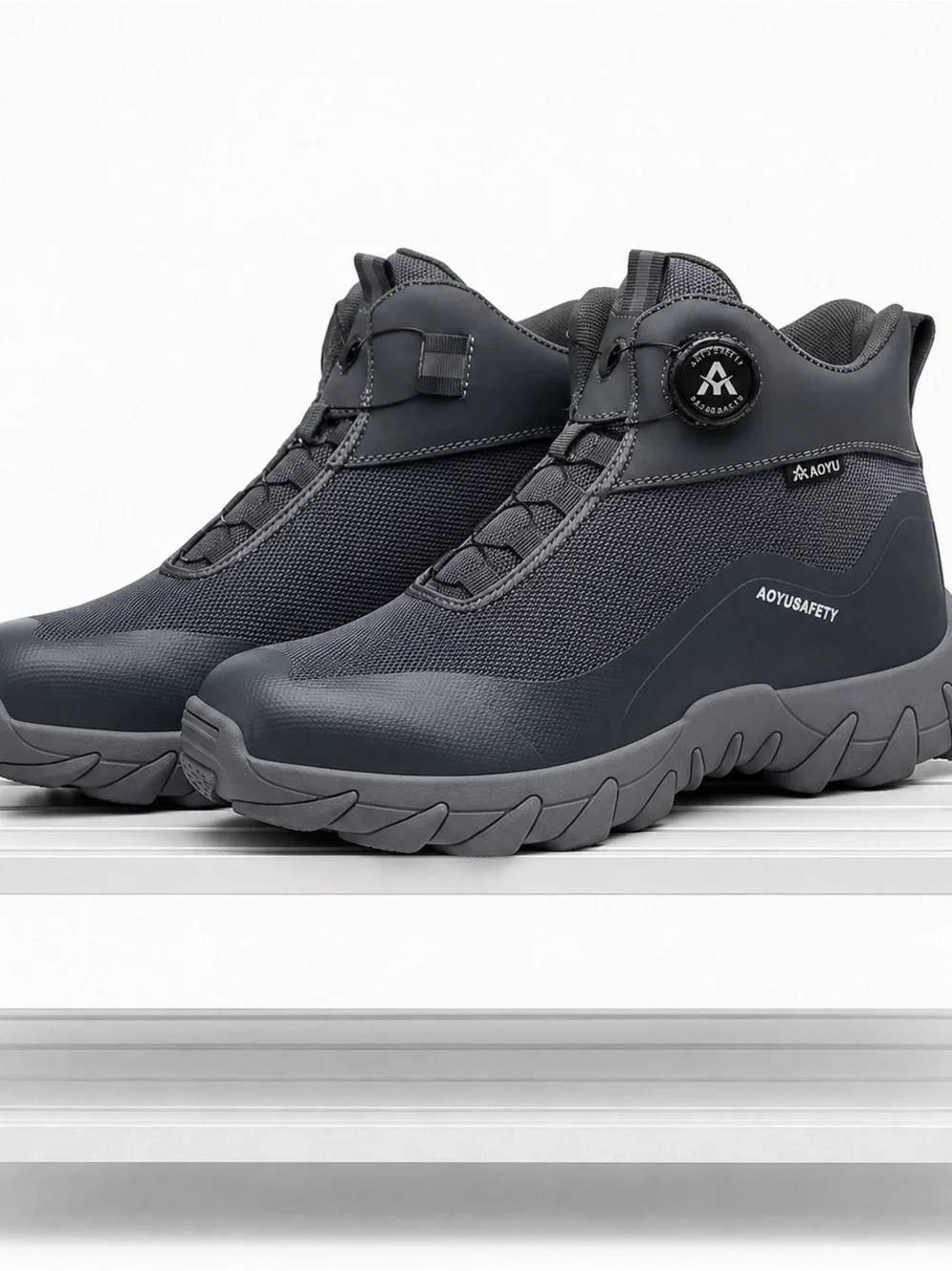 Safety Men’s Gray Lightweight Work Boots steel toe boots